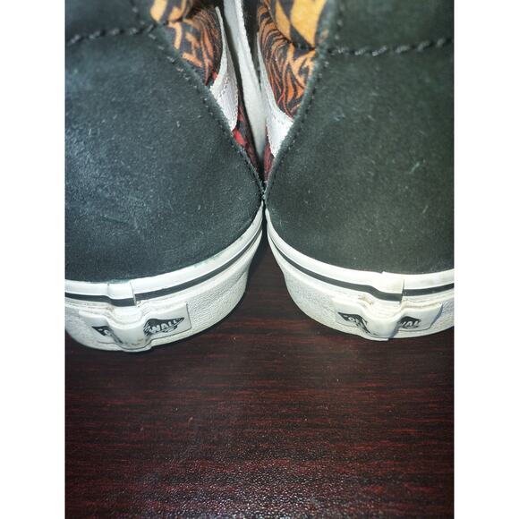 Vans Sk8 Hi Logo Flame Mens 8.5 Lace Up Off the Wall Skateboarding Black - Picture 4 of 13